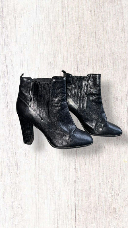 Nine West | Black Leather Heeled Ankle Chelsea Boots UK 6 Pull On RRP £150
