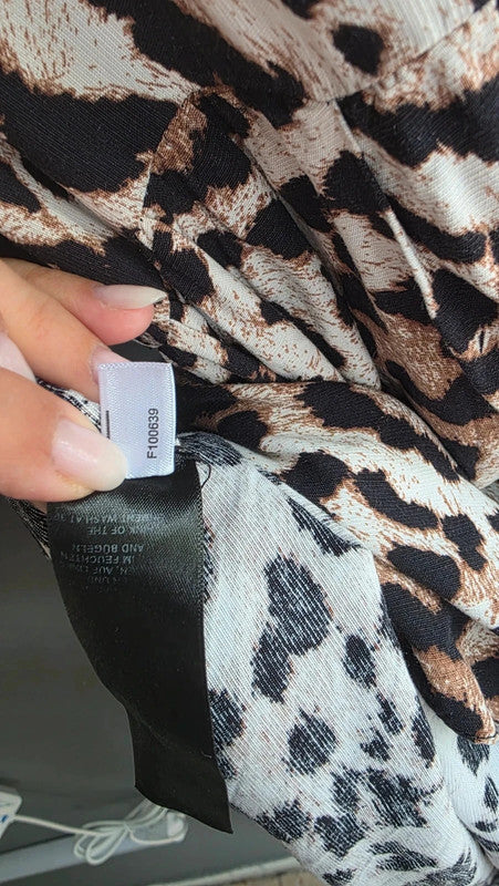 ASOS Ladies Leopard Print Maxi Dress Sweetheart Thick Strap Button Front 6 XS