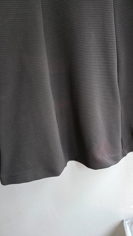 & Other Stories Black Ribbed Short Sleeve Aline Mini Dress UK 12 M Stretch Thick