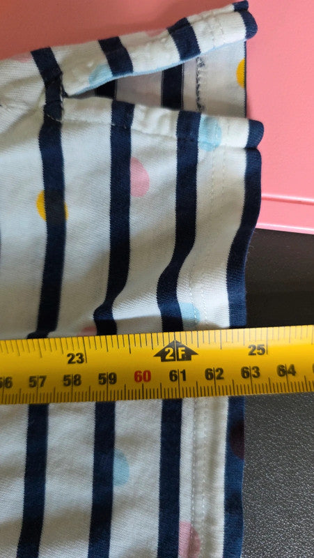 Boden Navy Stripe Multicolour Spot Cotton Long Sleeve Top UK 12 L Casual Basic