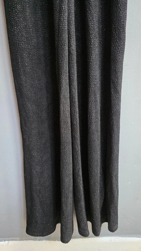 Bershka Black Glitter Special Edition Jumpsuit XS 6 8 Collar Tie Waist Evening