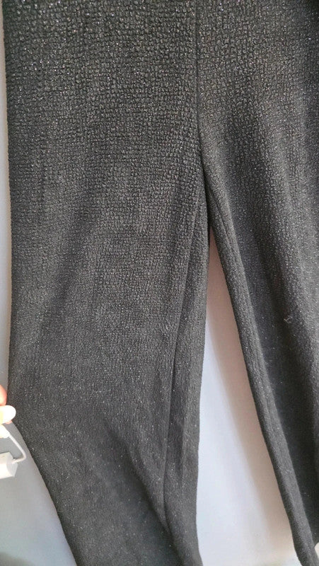 Bershka Black Glitter Special Edition Jumpsuit XS 6 8 Collar Tie Waist Evening