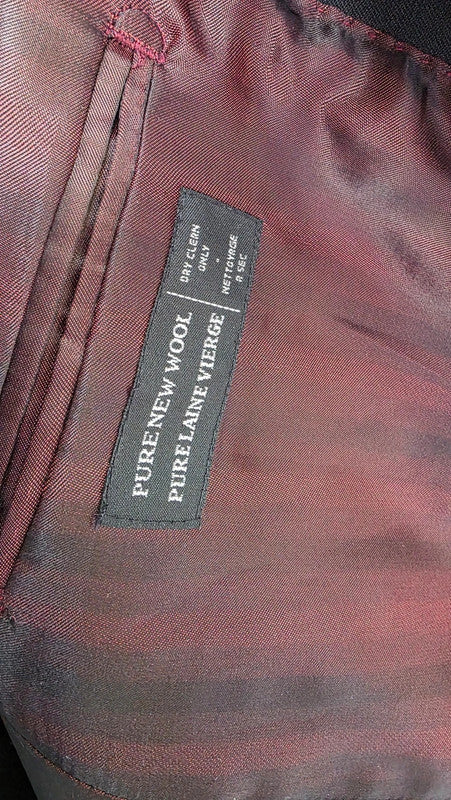 Avanti Uomo Men Black 100% Pure Wool Suit Blazer Jacket 48" M/L Formal Office