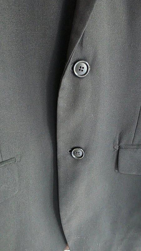 Avanti Uomo Men Black 100% Pure Wool Suit Blazer Jacket 48" M/L Formal Office