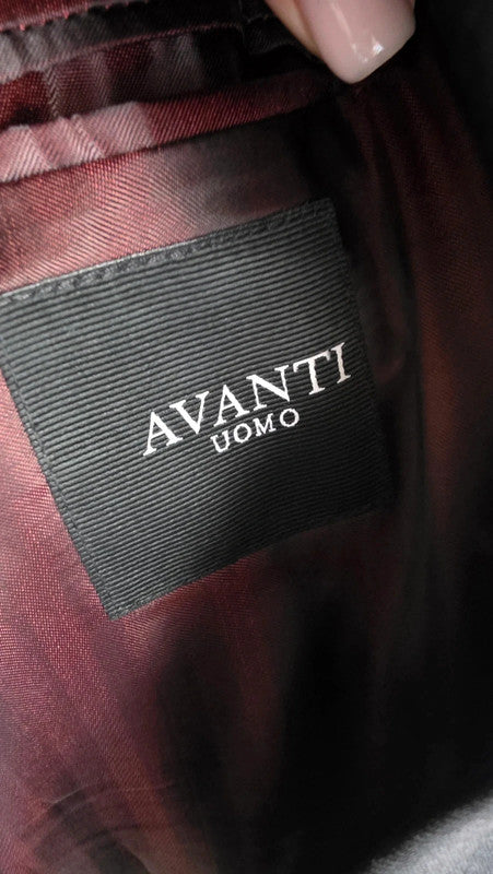 Avanti Uomo Men Black 100% Pure Wool Suit Blazer Jacket 48" M/L Formal Office