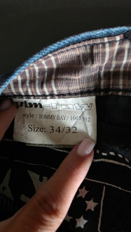 PM Raw Poolman Tommy Bay Dark Wash Straight Leg Jeans W34 L32 Vintage Staple
