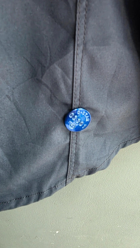 G-Star RAW Navy Work Shirt Button Front Long Sleeve Utility Pockets M 16.5"