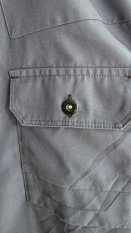 G-Star RAW Navy Work Shirt Button Front Long Sleeve Utility Pockets M 16.5"