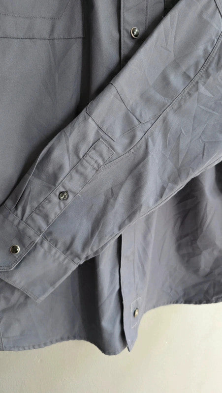 G-Star RAW Navy Work Shirt Button Front Long Sleeve Utility Pockets M 16.5"