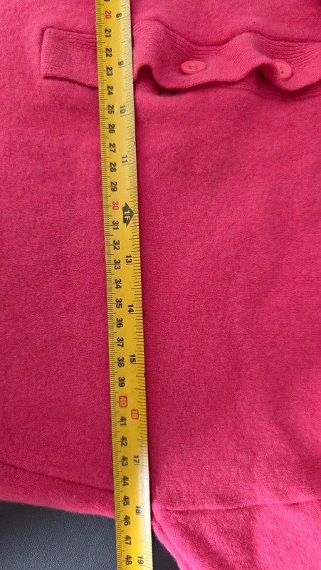 Vintage Bright Pink Lambswool Polo Collar Jumper Medium XS-S French Soft Knit