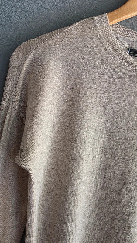 AllSaints Beige Silk Wool Cashmere Knit Jumper Top UK 6 XS Layered Lightweight