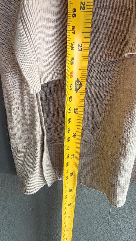 AllSaints Beige Silk Wool Cashmere Knit Jumper Top UK 6 XS Layered Lightweight