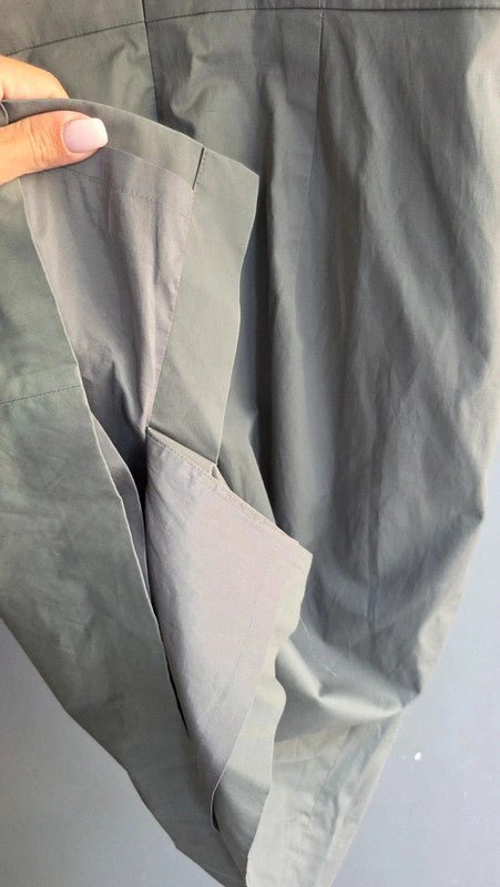 Banana Republic Khaki Green Stretch V-Neck Short Sleeve Shift Dress UK 8 S Smart