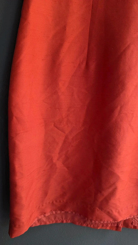 Art Of Silk Tie Rack Red 100% Silk Shift Dress Vintage UK 14 L Scoop Neck