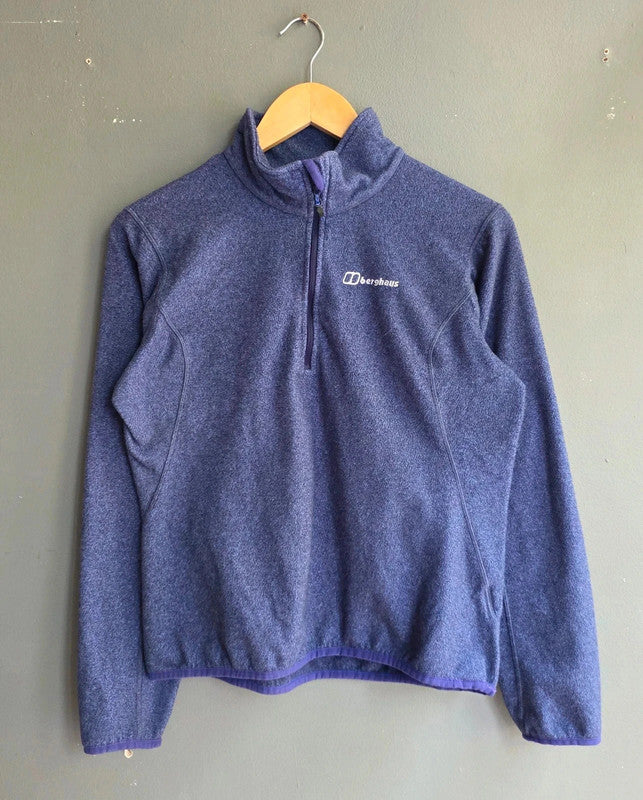 Berghaus Women's Purple 1/2 Zip Soft Fleece Fits S/M UK 8-10 Excellent Condition