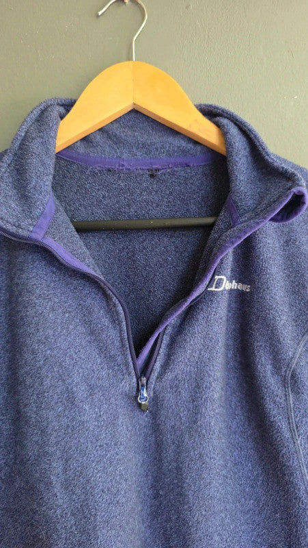 Berghaus Women's Purple 1/2 Zip Soft Fleece Fits S/M UK 8-10 Excellent Condition