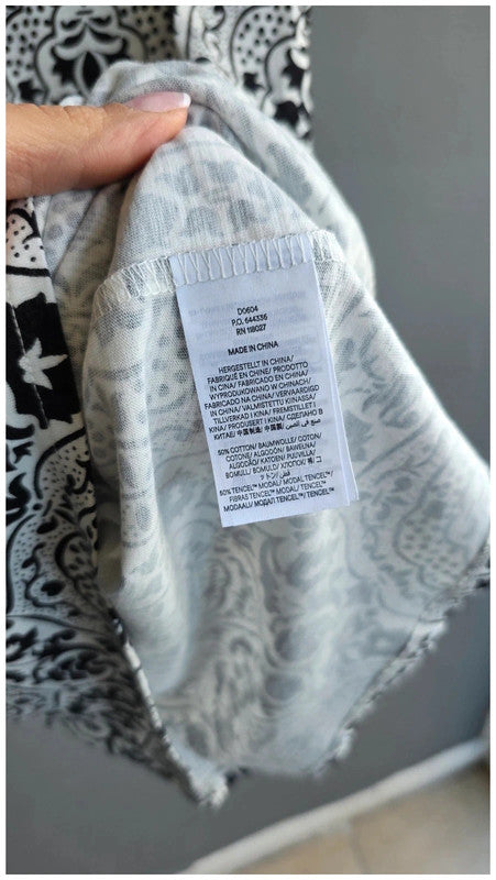 Boden NWT Scoop Neck Jersey Mini Dress Black White Exotic Tile Pattern UK 10 R