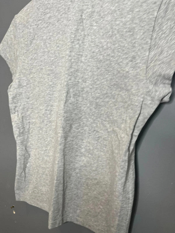 Adidas Grey Short Sleeve Logo T-Shirt Pink Print Casual Activewear Basic UK 12 M