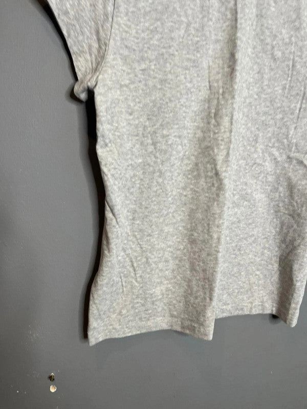 Adidas Grey Short Sleeve Logo T-Shirt Pink Print Casual Activewear Basic UK 12 M