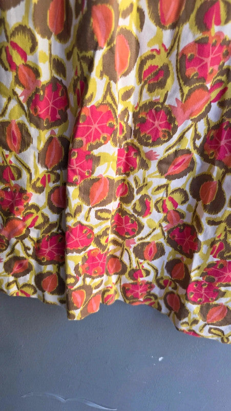 Boden Pink Yellow Floral Cotton Blend Shift Dress UK 10 S Summer Garden