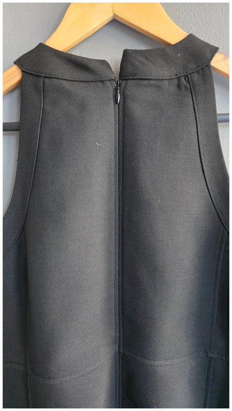 Boden Black Mini Shift Dress Wool Blend Fitted UK 8R Sleeveless New Tags BNWT