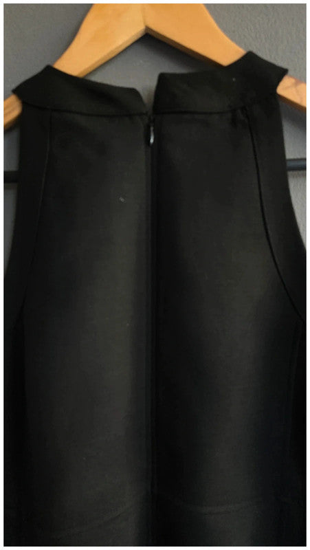 Boden Black Mini Shift Dress Wool Blend Fitted UK 8R Sleeveless New Tags BNWT