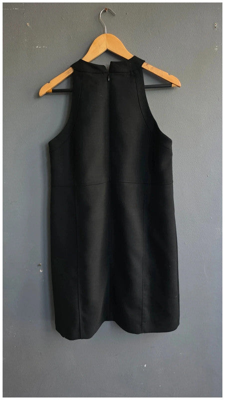 Boden Black Mini Shift Dress Wool Blend Fitted UK 8R Sleeveless New Tags BNWT