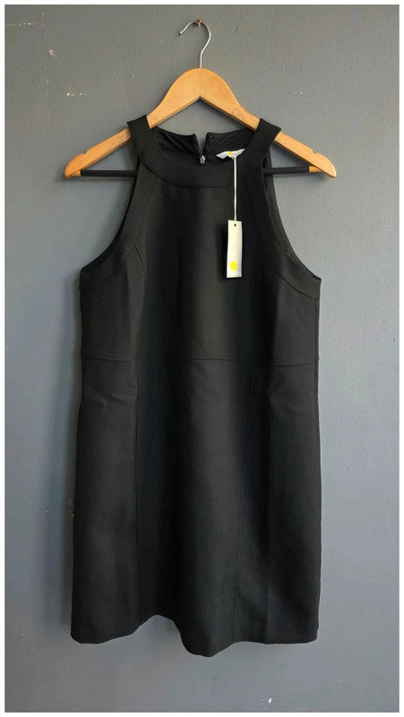 Boden Black Mini Shift Dress Wool Blend Fitted UK 10R Sleeveless New Tags BNWT