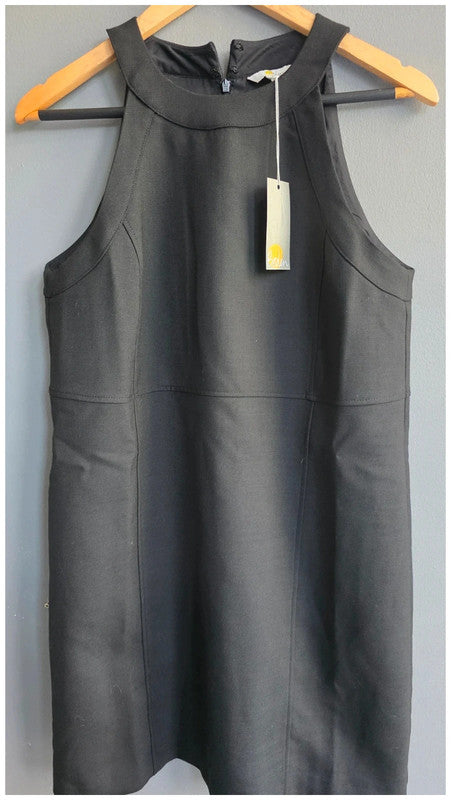 Boden Black Mini Shift Dress Wool Blend Fitted UK 10R Sleeveless New Tags BNWT