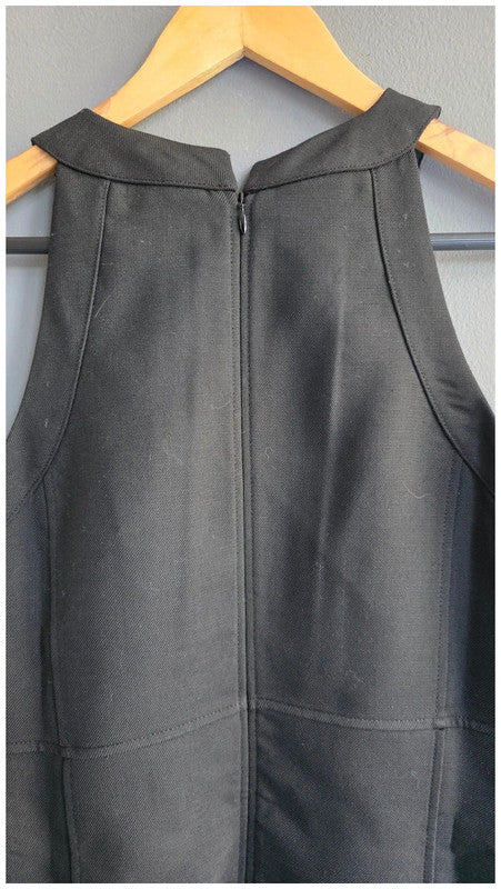Boden Black Mini Shift Dress Wool Blend Fitted UK 10R Sleeveless New Tags BNWT