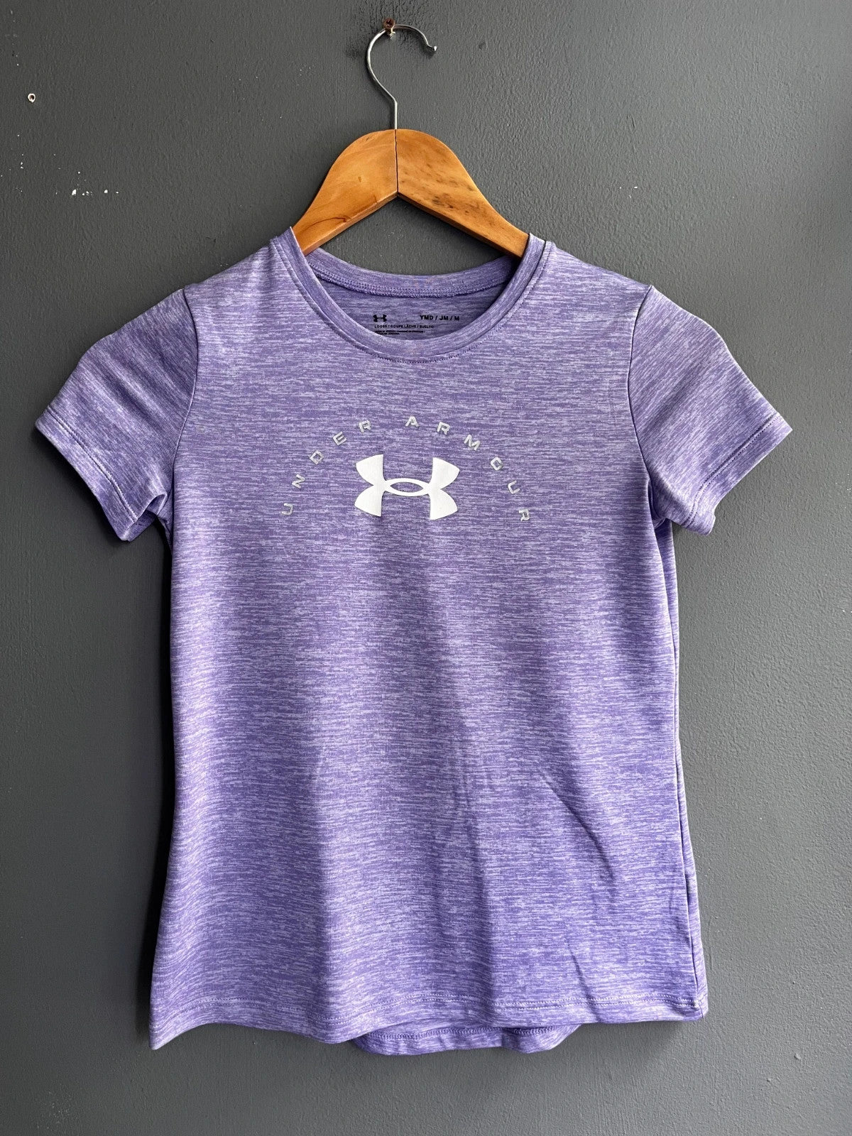 Under Armour Purple Logo Short Sleeve Sports T-Shirt YMD (Age 10–12) Girls Teens