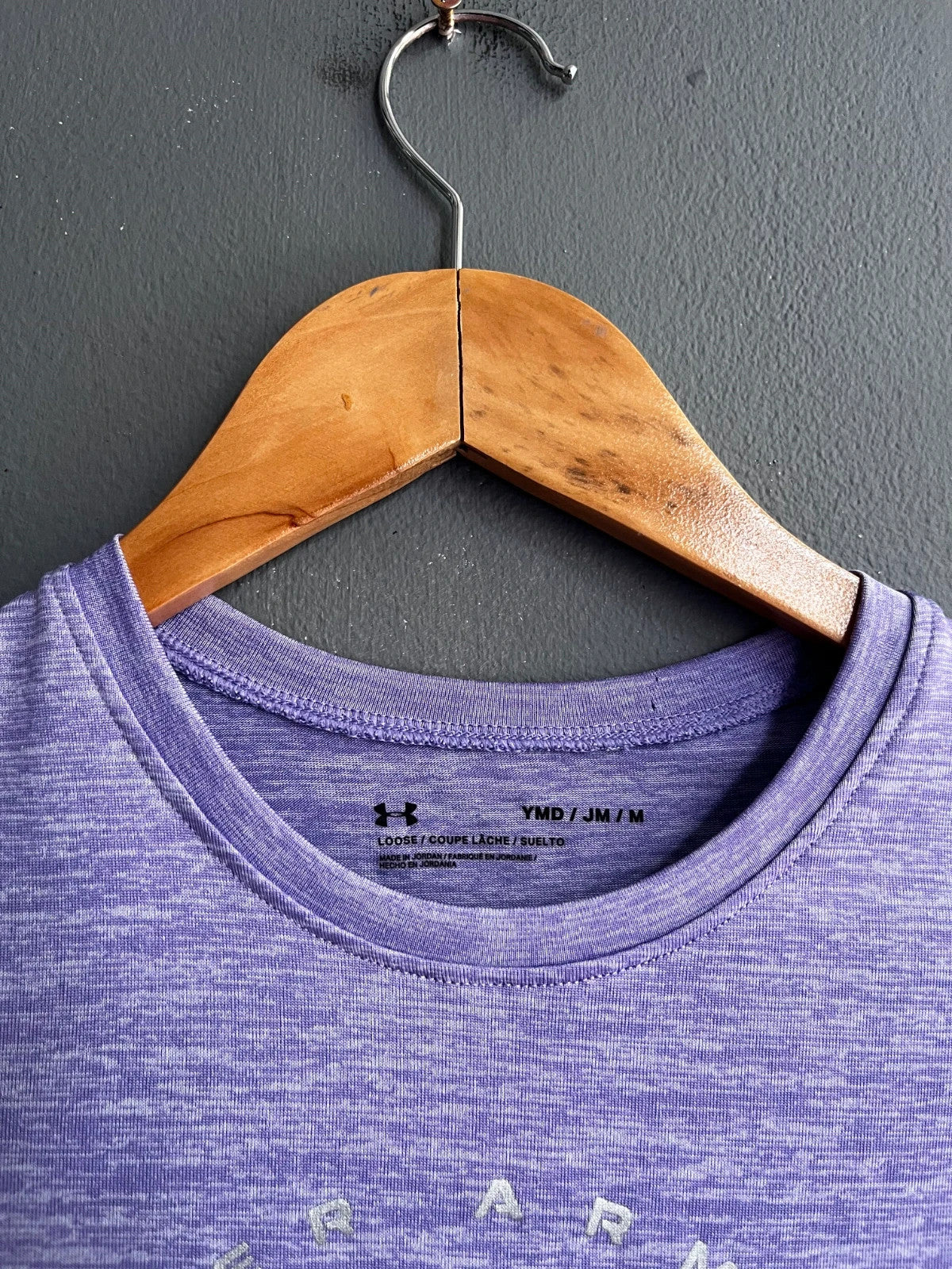 Under Armour Purple Logo Short Sleeve Sports T-Shirt YMD (Age 10–12) Girls Teens