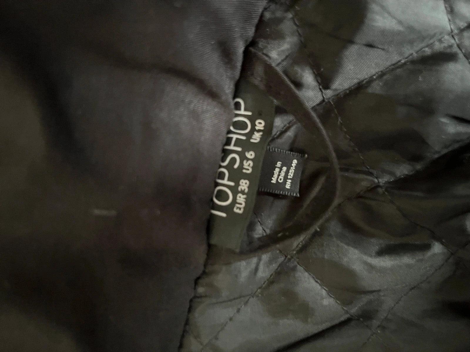 Topshop Black Padded Faux Fur Trim Hooded Winter Jacket UK 10 Medium Warm Coat