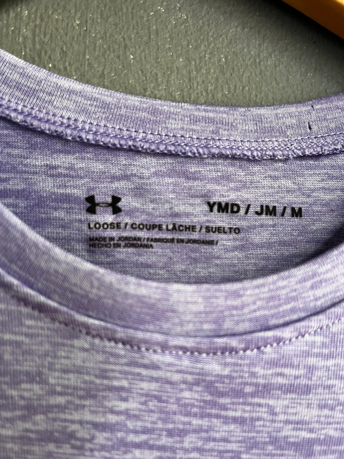 Under Armour Purple Logo Short Sleeve Sports T-Shirt YMD (Age 10–12) Girls Teens