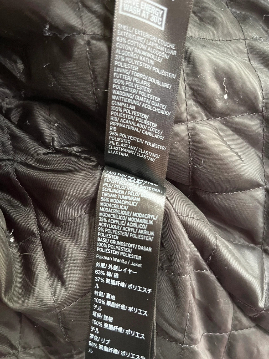 Topshop Black Padded Faux Fur Trim Hooded Winter Jacket UK 10 Medium Warm Coat