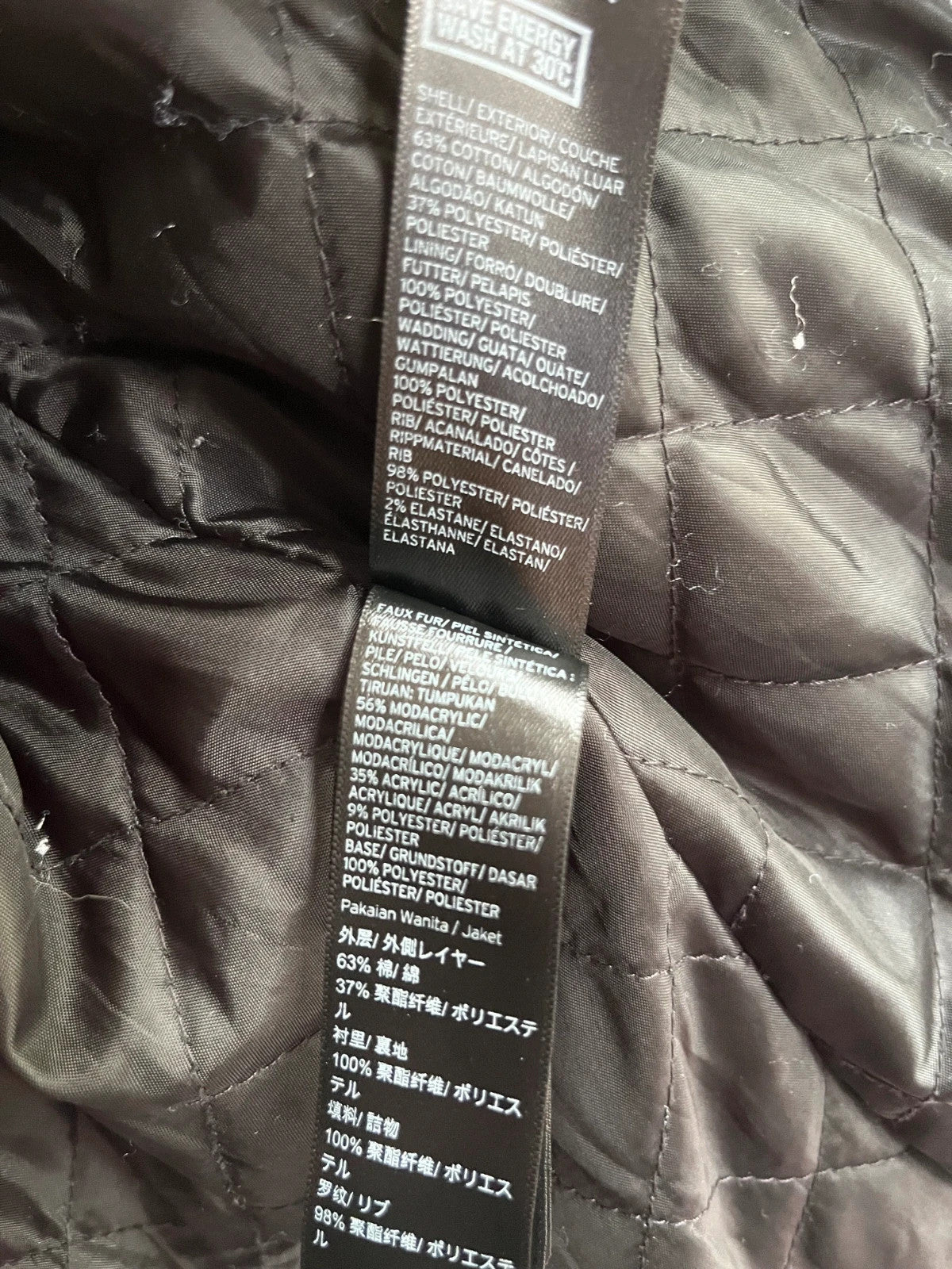 Topshop Black Padded Faux Fur Trim Hooded Winter Jacket UK 10 Medium Warm Coat