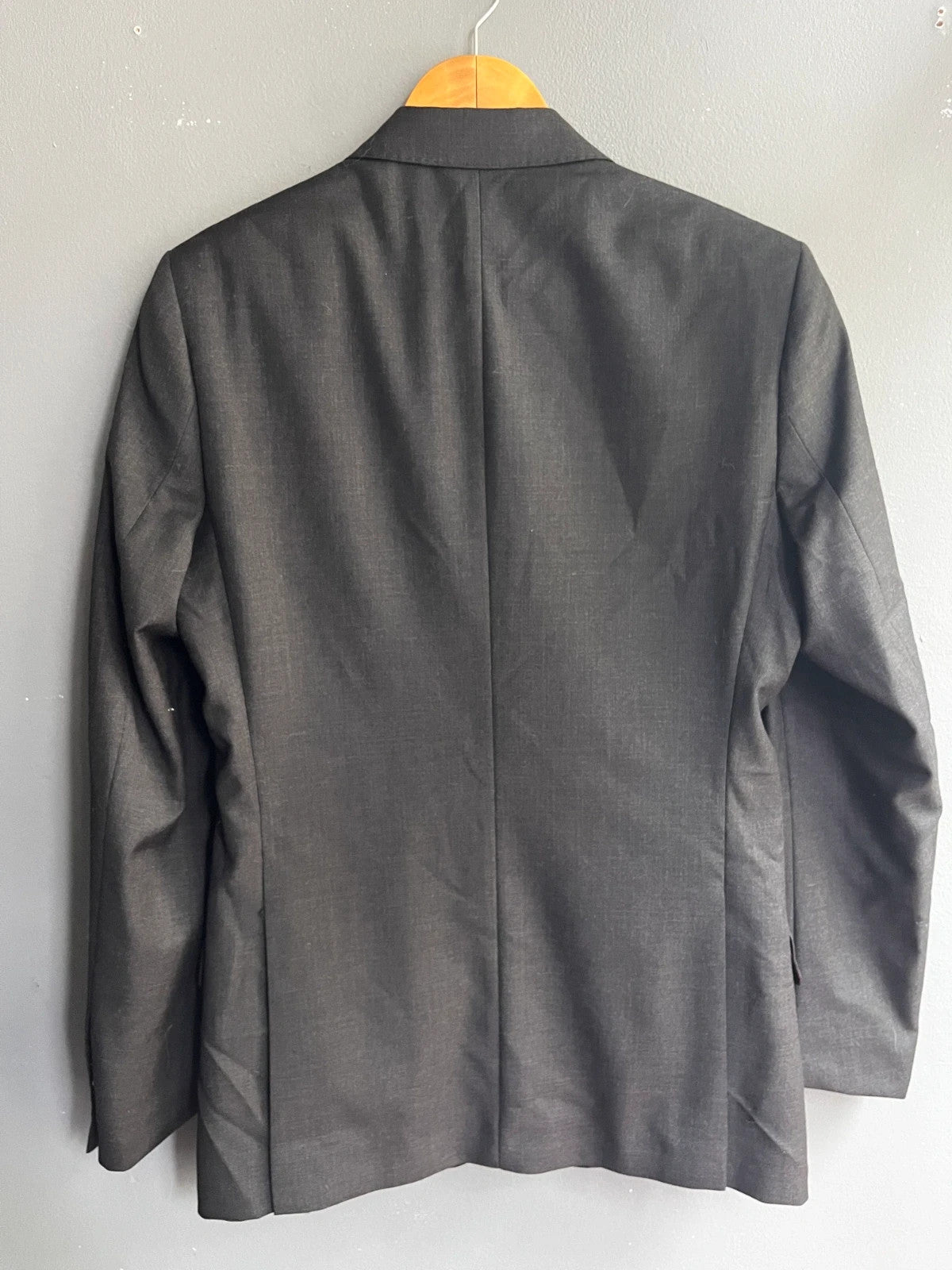 M&S Collection Men Luxury Slim Fit Pure New Wool Blazer Jacket Grey Size 36