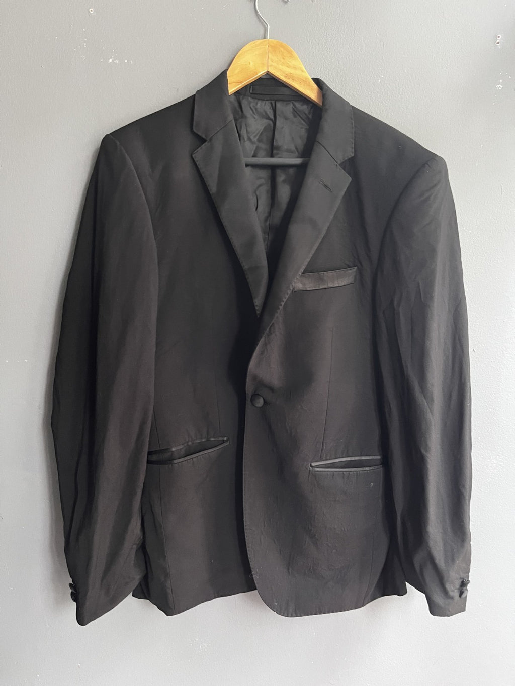 M&amp;S Autograph Black Pure New Wool Tailored Fit Blazer Jacket 40R Mens Smart Work